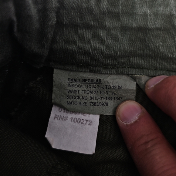 Men's Dark Green Cargo Pants - Picture 3 of 5